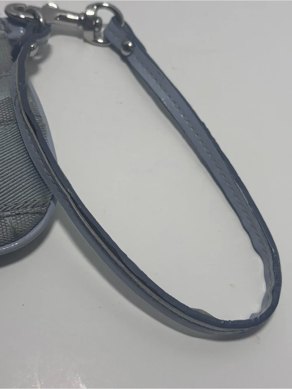 Coach Light Blue Signature Wristlet with Detachable Strap